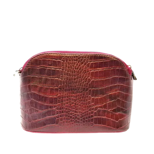 کیف دوشی چرم گاوی زنانه رنگ زرشکی