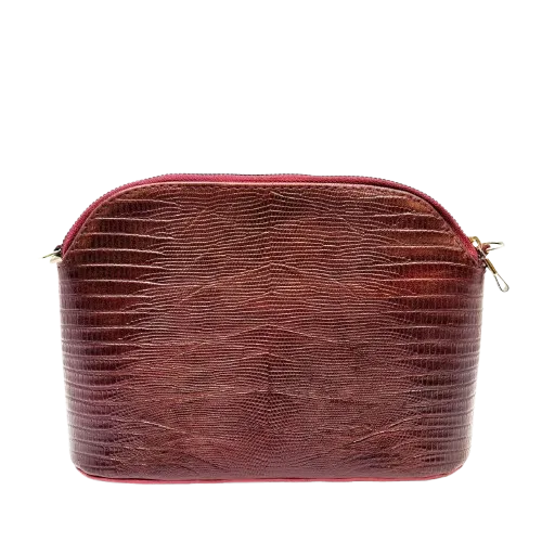 کیف دوشی چرم گاوی زنانه رنگ زرشکی