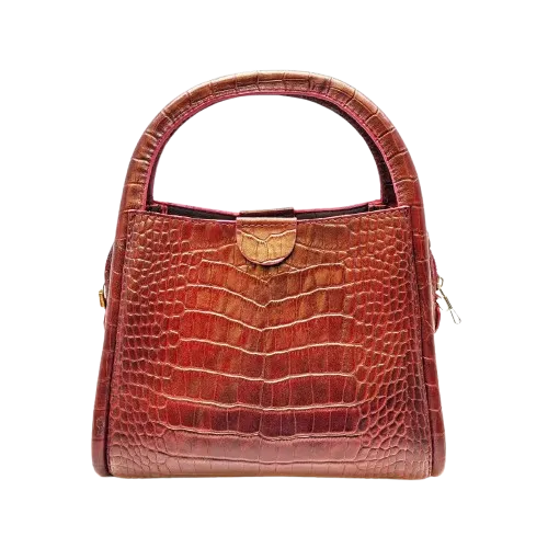 کیف زنانه چرم گاوی رنگ زرشکی