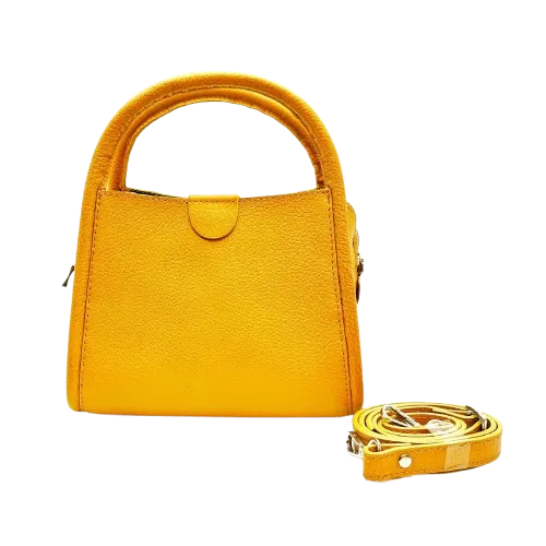 کیف زنانه چرم گاوی رنگ زرد