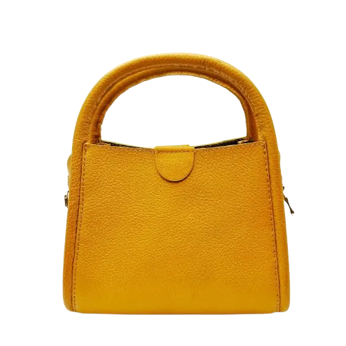 کیف زنانه چرم گاوی رنگ زرد