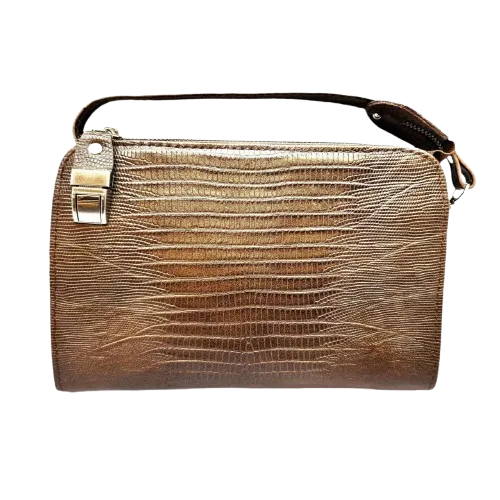 کیف تمام چرم گاوی رنگ قهوه ای سوخته