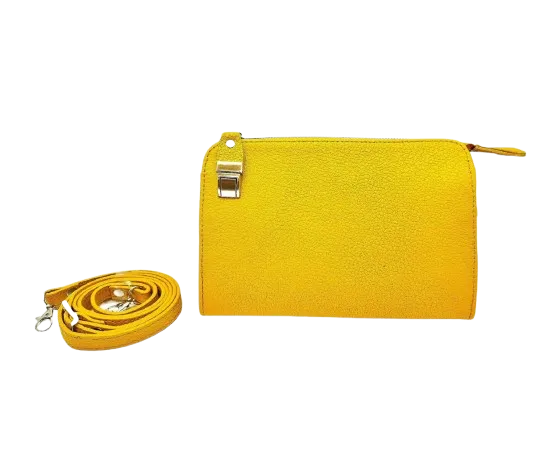 کیف تمام چرم گاوی رنگ زرد