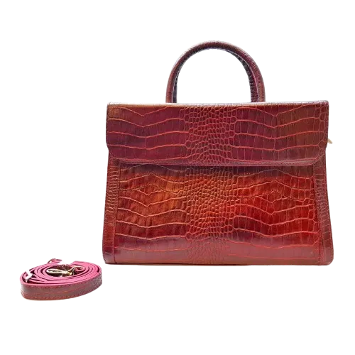 کیف دستی چرم زنانه رنگ زرشکی