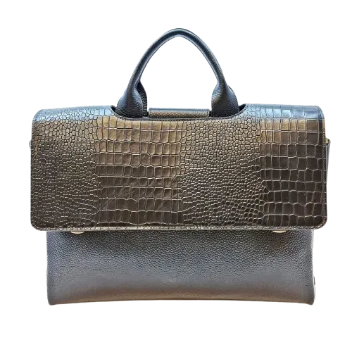 کیف چرم اداری زنانه رنگ قهوه ای سوخته