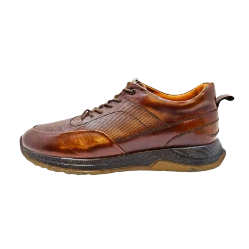 کفش اسپرت مردانه چرم مدل جرج رنگ گردویی