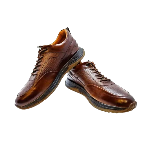 کفش اسپرت مردانه چرم مدل جرج رنگ گردویی