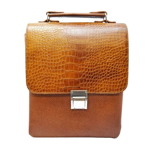 کیف دوشی تمام چرم گاوی سایز بزرگ رنگ قهوه ای