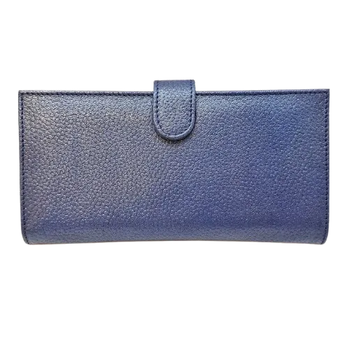 کیف پول چرم زنانه پالتویی رنگ سورمه ای