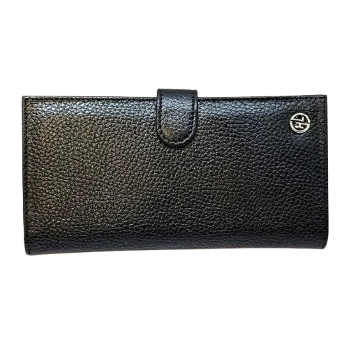 کیف پول چرم زنانه پالتویی رنگ مشکی