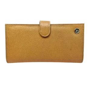 کیف پول چرم زنانه پالتویی رنگ کرم