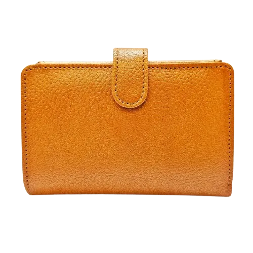 کیف پول چرم رنگ قهوه ای روشن