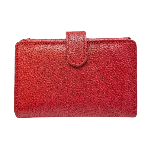 کیف پول چرم رنگ زرشکی