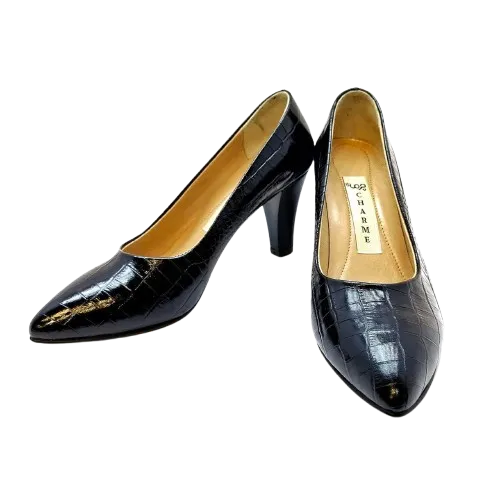 کفش چرم زنانه مجلسی رنگ مشکی