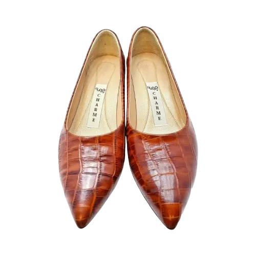 کفش مجلسی پاشنه 3 سانت تمام چرم رنگ عسلی