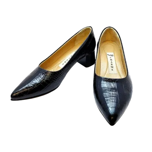 کفش مجلسی پاشنه 3 سانت تمام چرم رنگ مشکی