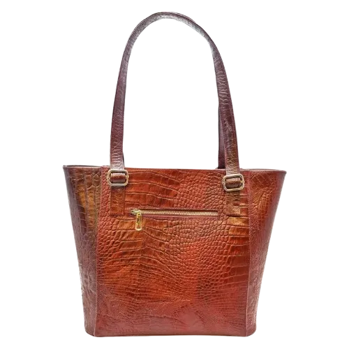 کیف زنانه تمام چرم گاوی رنگ قهوه ای