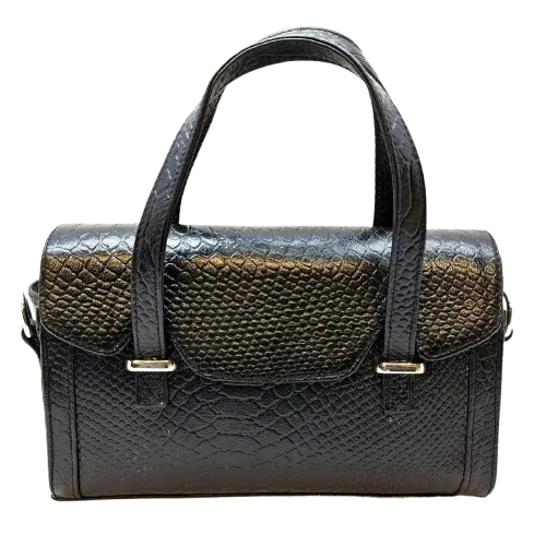 کیف مجلسی زنانه چرم طرح پیتون رنگ مشکی