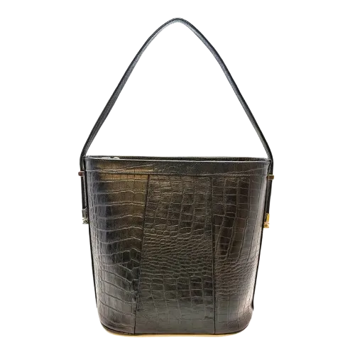 کیف زنانه تمام چرم گاوی طرح کرو رنگ مشکی