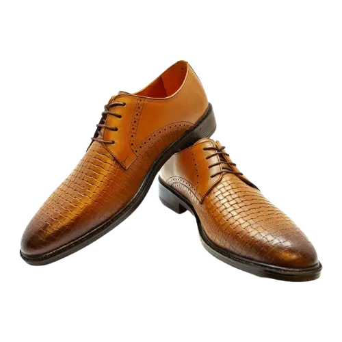 کفش چرم گاوی مجلسی مردانه رنگ عسلی
