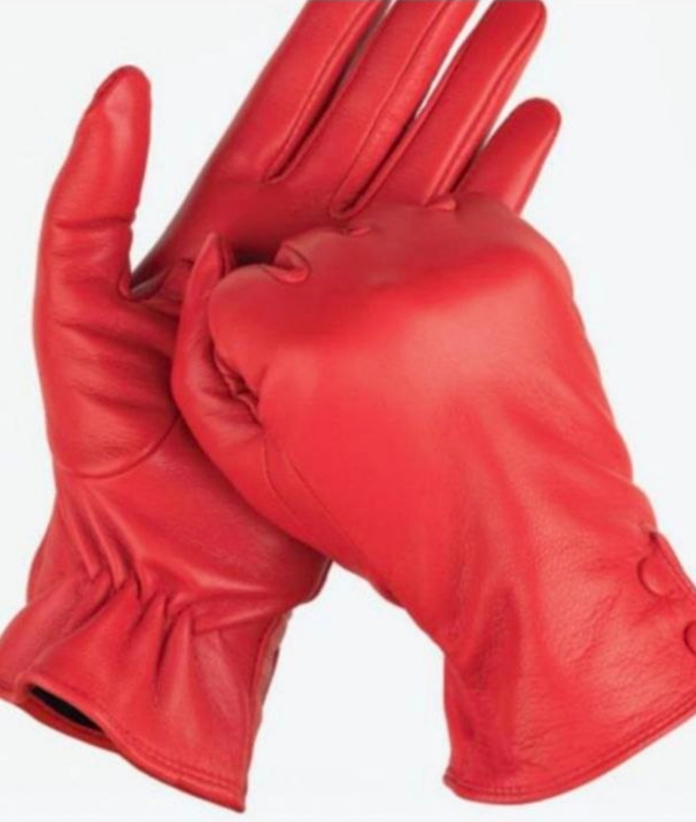 دستکش چرم تبریز مدل ساده دکمه ای DA401