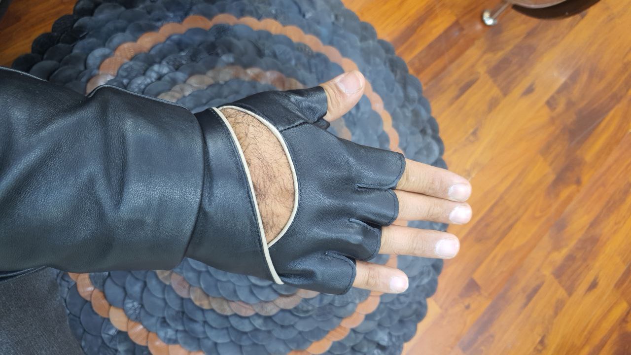 دستکش چرم تبریز مدل بدون انگشت DA403