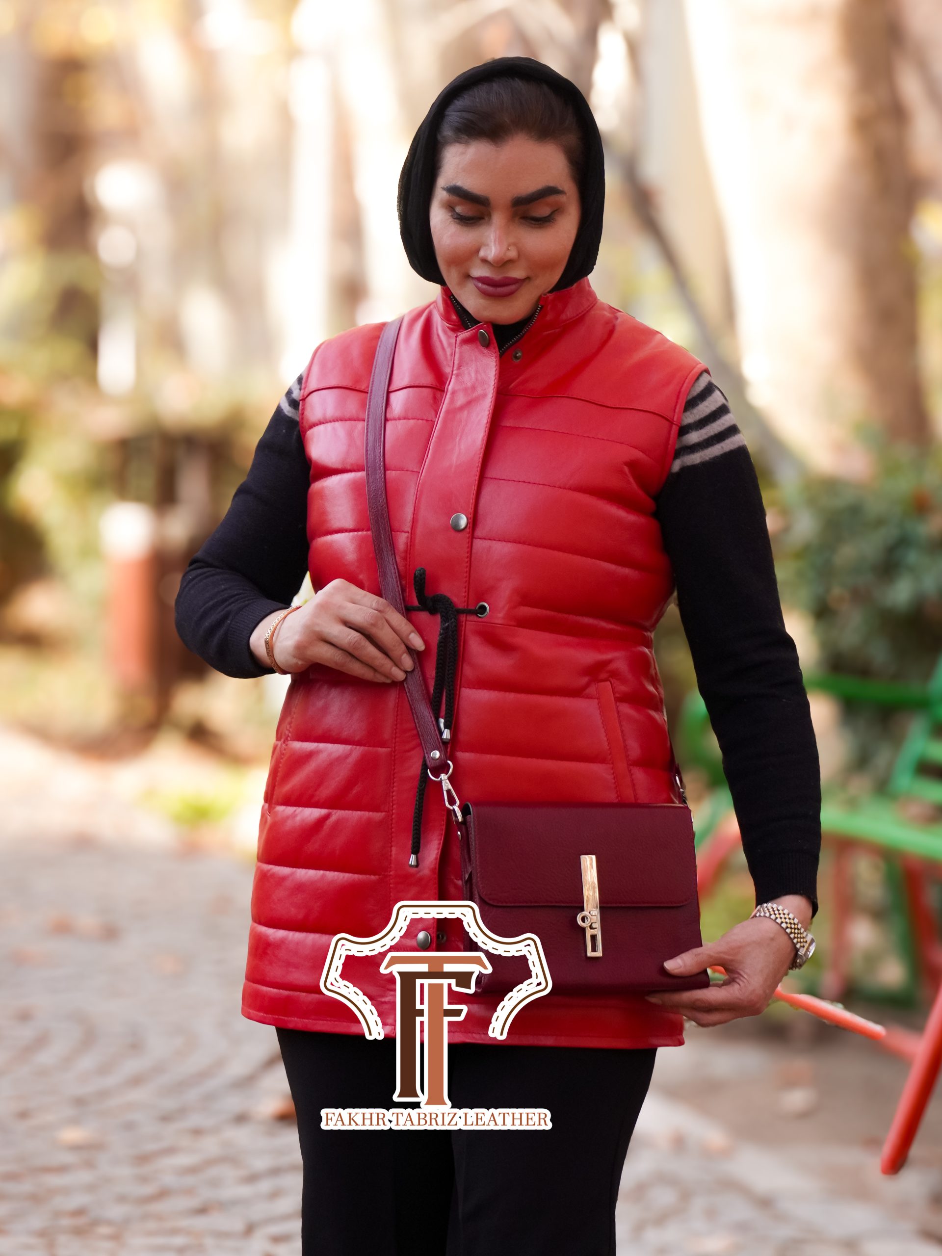 پافر زنانه بدون کلاه چرم طبیعی کد M97